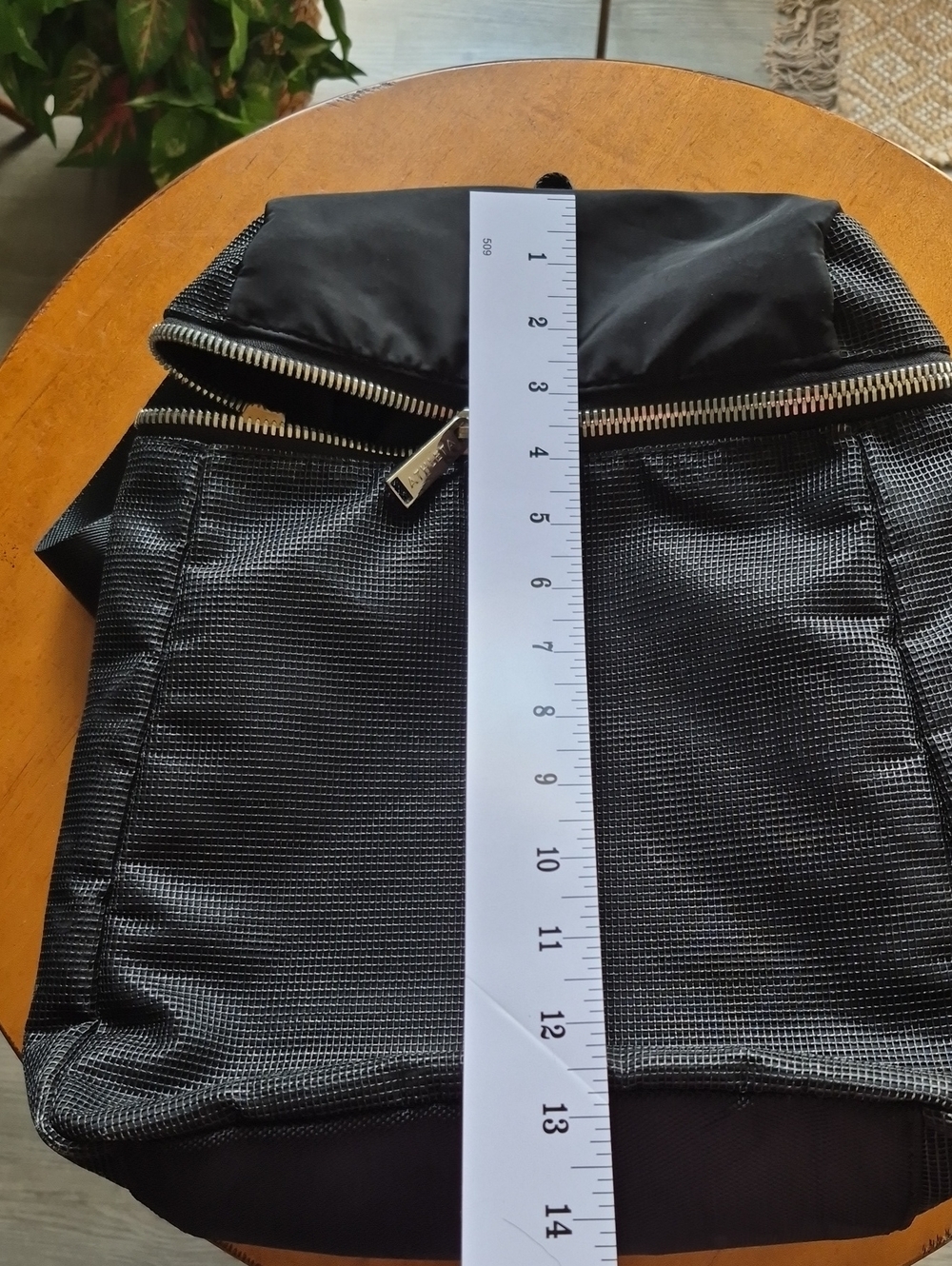 Athleta Black Mesh Zip-Top Backpack - Picture 9 of 11